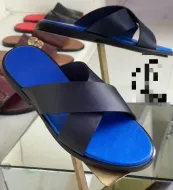 Sandales soft Tchin S15 Noir-Bleu croisé