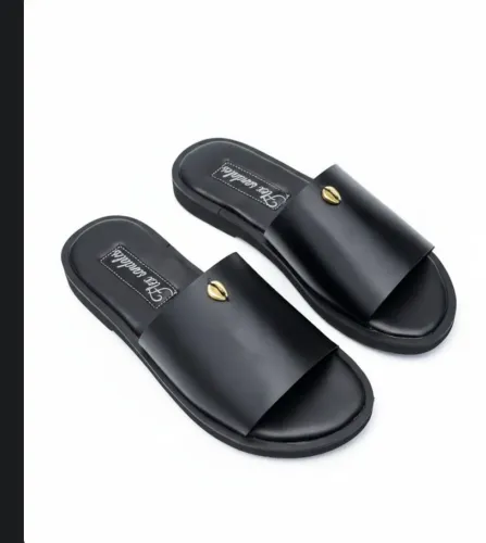 Sandales soft Tchin ST Black avec décor doré