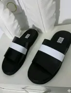 Sandales soft Tchin ST Black à bg éc rayure Banche