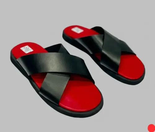 Sandales soft Tchin ST Rouge et Noir style croisé