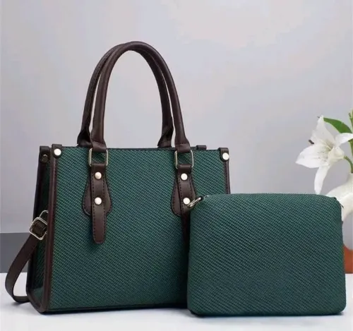 Ensemble Sac à Main & Pochette Vert Émeraude