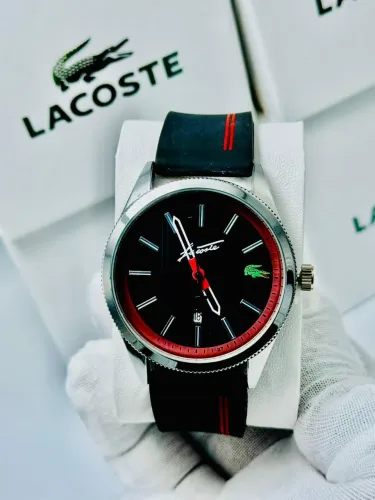 Montre Lacoste Black Red Edition – Style Sport Luxe ⌚🐊